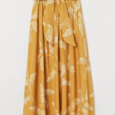 H&M - MUSZTARDOWA SPÓDNICA - LEN - 34