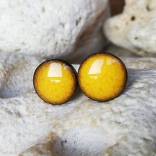 SŁONECZNE KOLCZYKI idealne do zimowych stylizacji CERAMIKA & sztyfty stal chirurgiczna ENERGETYCZNA BIŻUTERIA HANDMADE ceramika nowoczesna GAIA