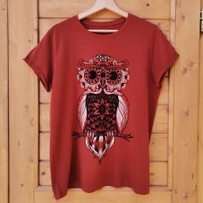 t-shirt z nadrukiem sowy New Yorker L 40