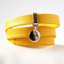 YELLOW BELT- bransoletka skóra i srebro