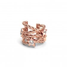 nausznica DIAMOND STARS- różowe złoto 18K