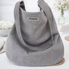 Duża damska XXL torba boho worek shopper szara