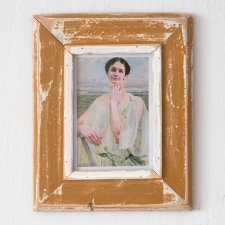 Vintage - Pomarańczowa Ramka - stare drewno
