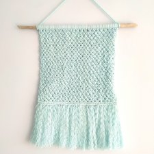 MAKATKA MIĘTOWA W STYLU BOHO, DEKORACJA NA ŚCIANĘ, MAKRAMA