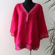 Italy tunika, 100 % Len  roz 42/44