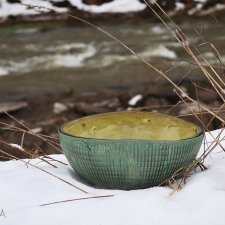 Umywalka nablatowa 31 cm, umywalka ceramiczna, umywalka żółta, umywalka łazienkowa, umywalka ręcznie robiona, umywalka z gliny
