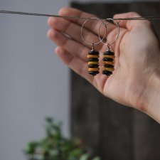 Surowe etniczne kolczyki, biżuteria z motywem Pszczoły