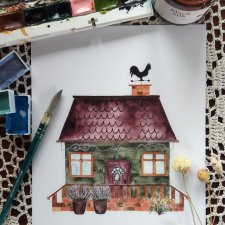 Ilustracja, Plakat, Akwarela, Ręcznie malowane, Dla dzieci, Dla domu, Druk, Pokój dziecięcy, Na wsi, Plakaty dla dzieci,