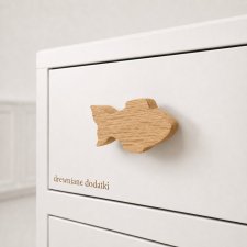 Drewniane gałki do mebli, szuflad, z drewna, MORSKIE, ryba, rybka, do pokoju dziecięcego, motyw morza, oceanu do mebli typu ikea