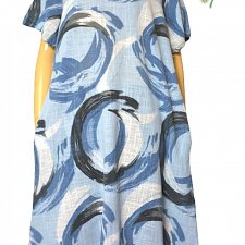 WŁOSKA SUKIENKA LEN BAWEŁNA M L XL