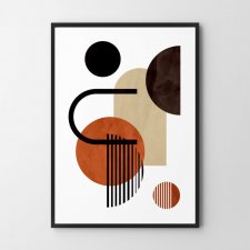 Plakat Geometria w odcieniach beżu - format 30x40 cm