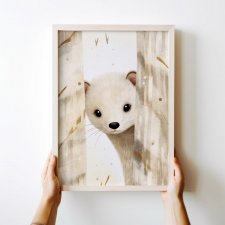 Plakat dla dzieci Leśne zwierzątka Łasiczka - 40x50 cm