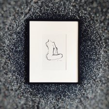 Grafika BE NAKED akt damski kobiecy obraz linear a4