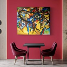 Obraz 120x100cm inspiracja Kandinsky - kolorowa abstrakcja