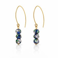 kolczyki CLOISONNE blue-srebro 925 złocone 24K