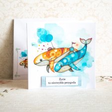 Seria - prosta kartka i koperta - Życie to niezwykła przygoda