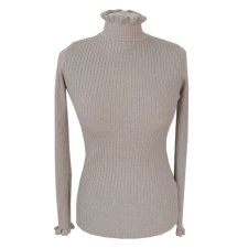 Sweter półgolf cappucino ze srebrną nitką