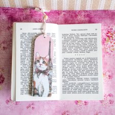 Zakładka do książki - Kicia w Paryżu ( różowa )