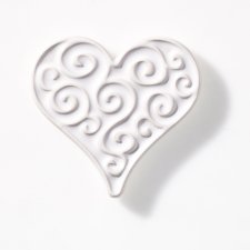 Ceramiczny magnes serce od serca, biały, w pudełku