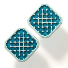 2 ceramiczne gałki do mebli, turkusowe, wz.7