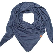 Chusta bawełniana damska JEANS - chusta kwadratowa - modna chusta na wiosnę jesień
