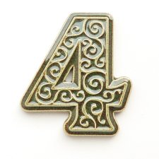 Numer mieszkania, cyfra 4, zielono-brązowa