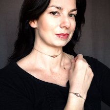 UNO agat w makramie naszyjnik - choker i bransoleta ecru regulowane makrama