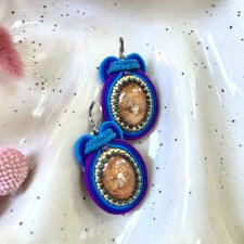 Kolczyki Epoxy Flowers sutasz – niebieskie