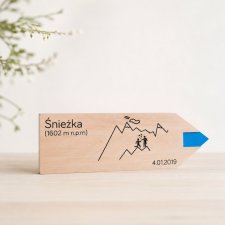 Drogowskaz szlakowy z litego drewna, pamiątka ślubu, zaręczyn, prezent ślubny