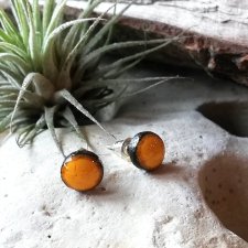 ENERGETYCZNE KOLCZYKI ŻÓŁTE WKRĘTKI stal chirurgiczna kółeczka ceramiczne 8 mm MINIMALISTYCZNA BIŻUTERIA KOLOROWA sztyfty srebrne GAIA-ceramika