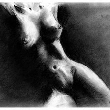 AKT 1 (A4) - rysunek ręcznie wykonany, węgiel drzewny,  akt kobiecy, akt artystyczny, fine art nude