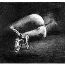 AKT 6 (A4) - rysunek ręcznie wykonany, węgiel drzewny,  akt kobiecy, akt artystyczny, fine art nude