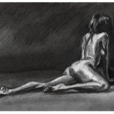 AKT 70 (A4) - rysunek ręcznie wykonany, węgiel drzewny,  akt kobiecy, akt artystyczny, fine art nude