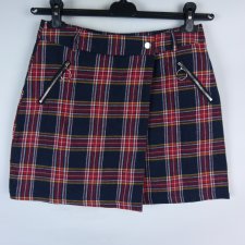 Shein kopertowa spódnica mini krata / S