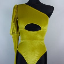 Simple Wish welurowe body z jednym długim rękawem / S