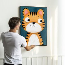 Plakat dla dzieci kolorowy Tygrysek  - format 50x70 cm