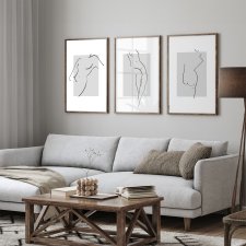 ZESTAW PLAKATÓW 40x50 cm Akt line art  (set192)