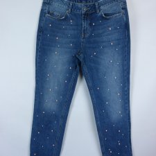 V by Very straight jeans spodnie dżins perełki 12 / 40