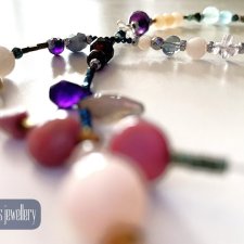 Bonbons – Multikolorowy naszyjnik / bransoletka 3w1, srebro i naturalne minerały (ametyst, labradoryt, perła)