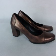 Ecco skórzane czółenka skóra miedziany brąz 40 26,5 cm