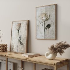 ZESTAW PLAKATÓW 2cz 40x50 cm Białe róże  (set198)