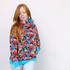 Bluza damska z kominem kolorowa protea