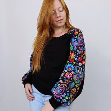 Bluza damska LOVA łowicki czarny
