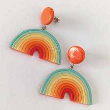 Duże pomarańczowe kolczyki retro