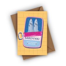 KARTKA ŚLUBNA- SARDYNKI ŚLUBNE
