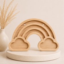 Drewniana tęcza z efektem 3D – do samodzielnego wypełnienia lub pozostawienia w naturalnej formie, decoupage, diy dekoracje, handmade