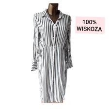 Letnia Sukienka Szmizjerka Tunika w Paski 40 42 Wiskoza