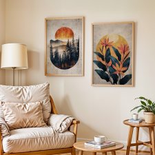 ZESTAW PLAKATÓW 2cz 30x40 cm Pejzaż i Kwiaty  (set225)