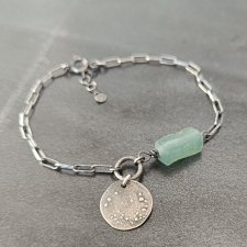 Delikatna bransoletka z turkusowym szkłem antycznym.