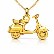 SKUTER VESPA- naszyjnik srebro 925 złocone 24K